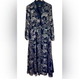 Banana Republic Botanical Dark Floral Maxi Dress 14